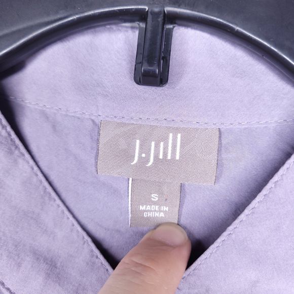 J Jill Shirt Womens Small Purple Silk Button Down Casual - Picture 10 of 11